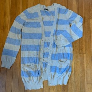 Long lightweight striped cardigan